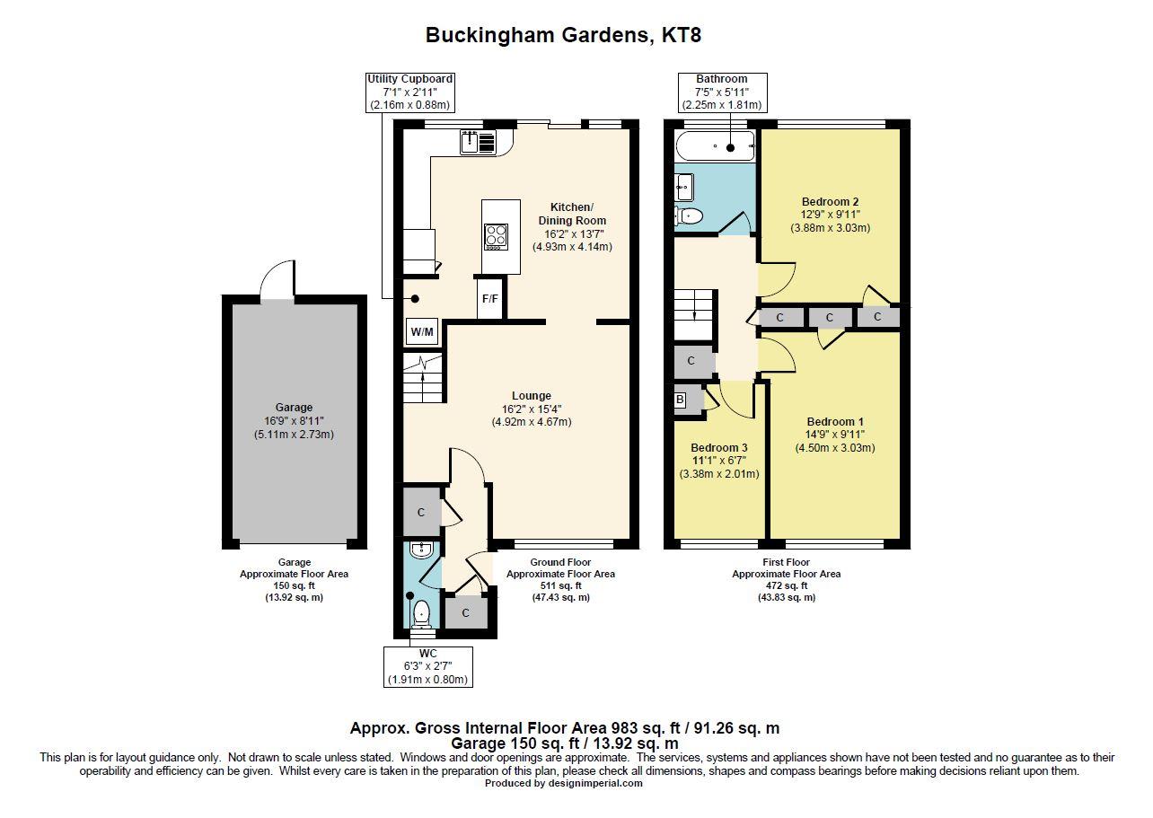 Property details for Buckingham Gardens, West Molesey Asking Price £